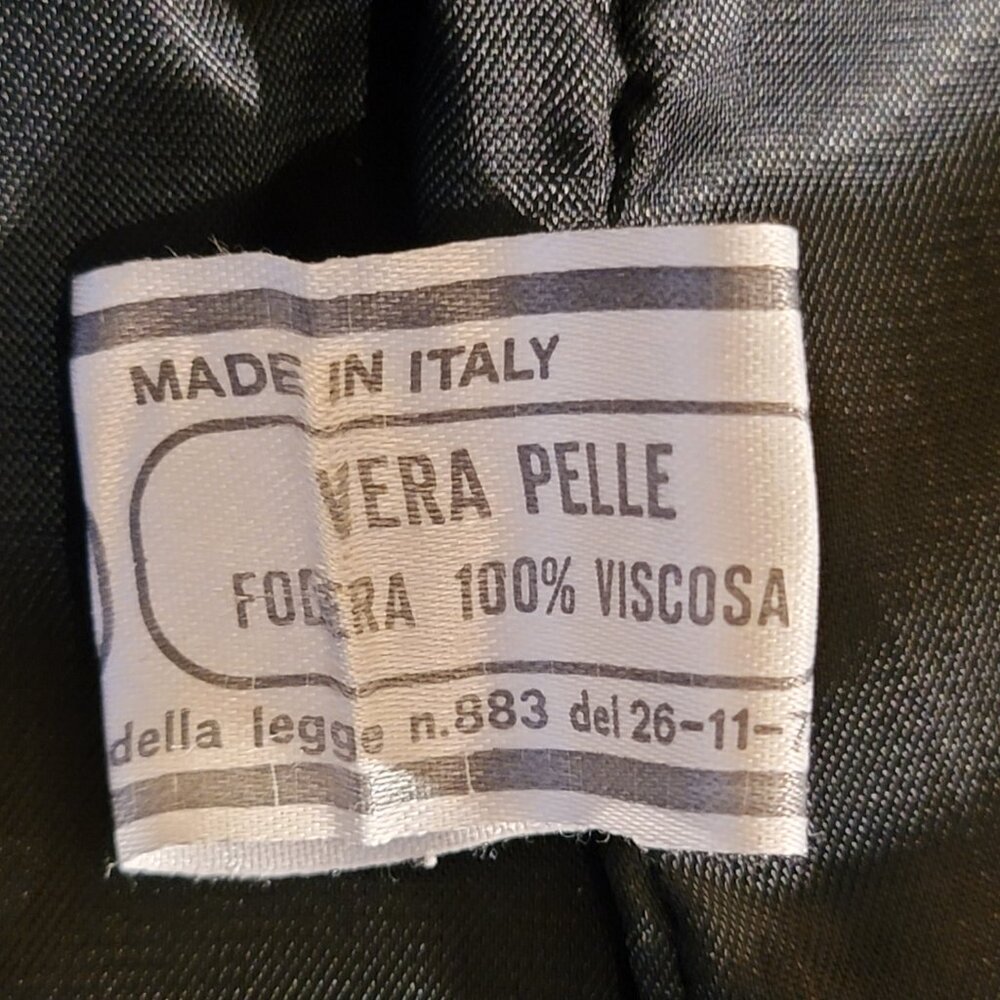 Women's Vera Pelle 100% Genuine Italian Leather Jacket ~ Black ~ Size 44 - Picture 6 of 8